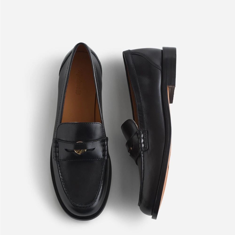 Black Penny Leather Loafers